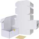 RLAVBL 9x6x4 Shipping Boxes Set of 25, White Corrugated Cardboard Box for Packing, Mailing, Business