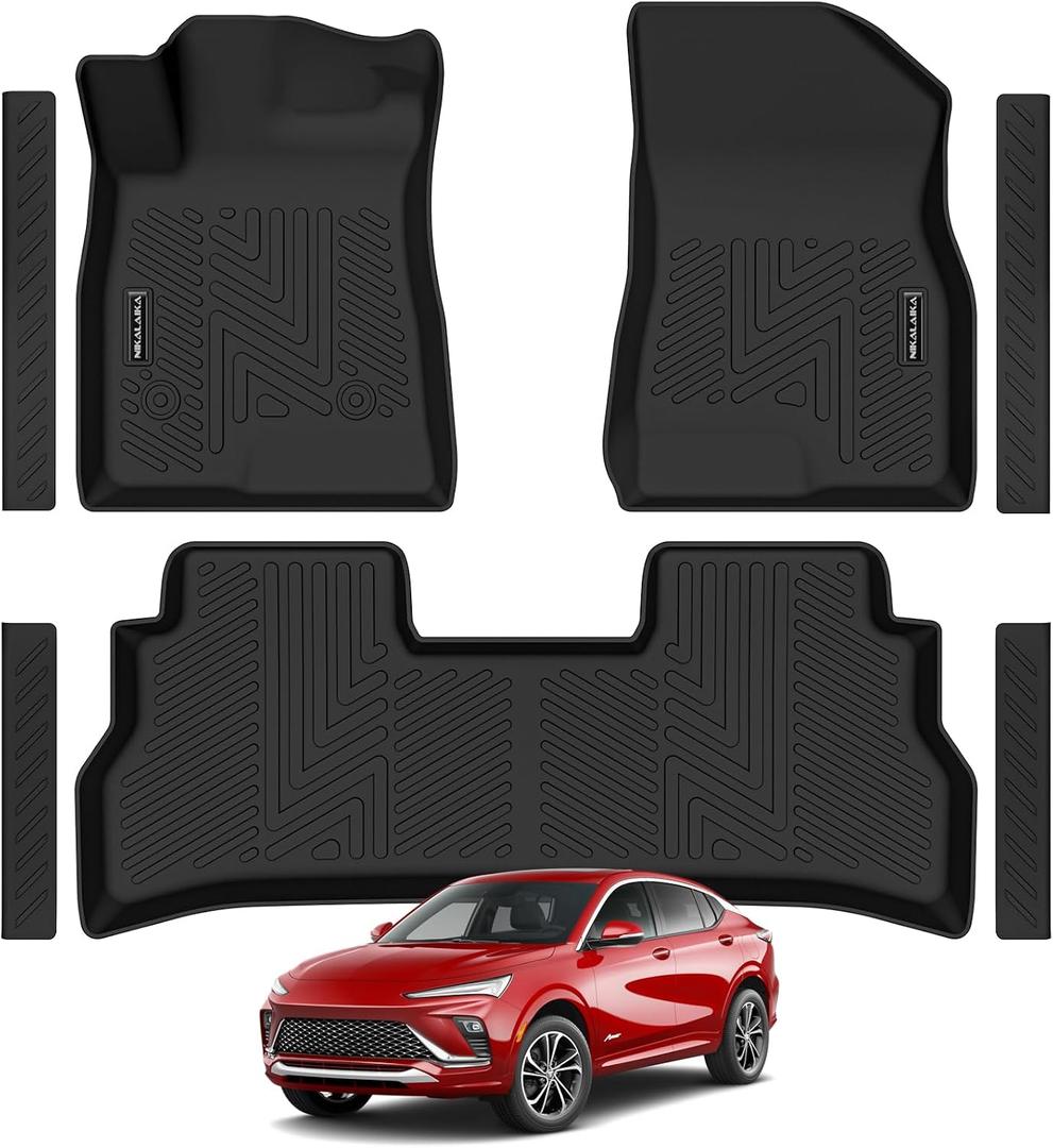 Floor Mats for Buick Envista 2024 2025 2026 All Weather Protection TPE Rubber Floor Liners for Buick Envista 2026 Accessories, Odorless Anti-Slip, 1st & 2nd Row, Black