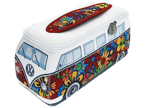 BRISA VW Collection - Volkswagen Neoprene Universal Makeup Cosmetic Travel Pharmacy Bag Pouch T1 Campervan Bus (Flower/Multi/Small)