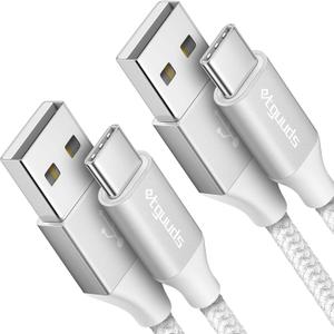 etguuds USB to USB C Cable 3ft, 2-Pack USB A to Type C Charger Cord Fast Charging for Samsung Galaxy A17 A16 A15 A26 A36 A56, S25 S24 S23 S22 S21 S20 S10 Note 20, for iPhone 17 16 15, Moto, White