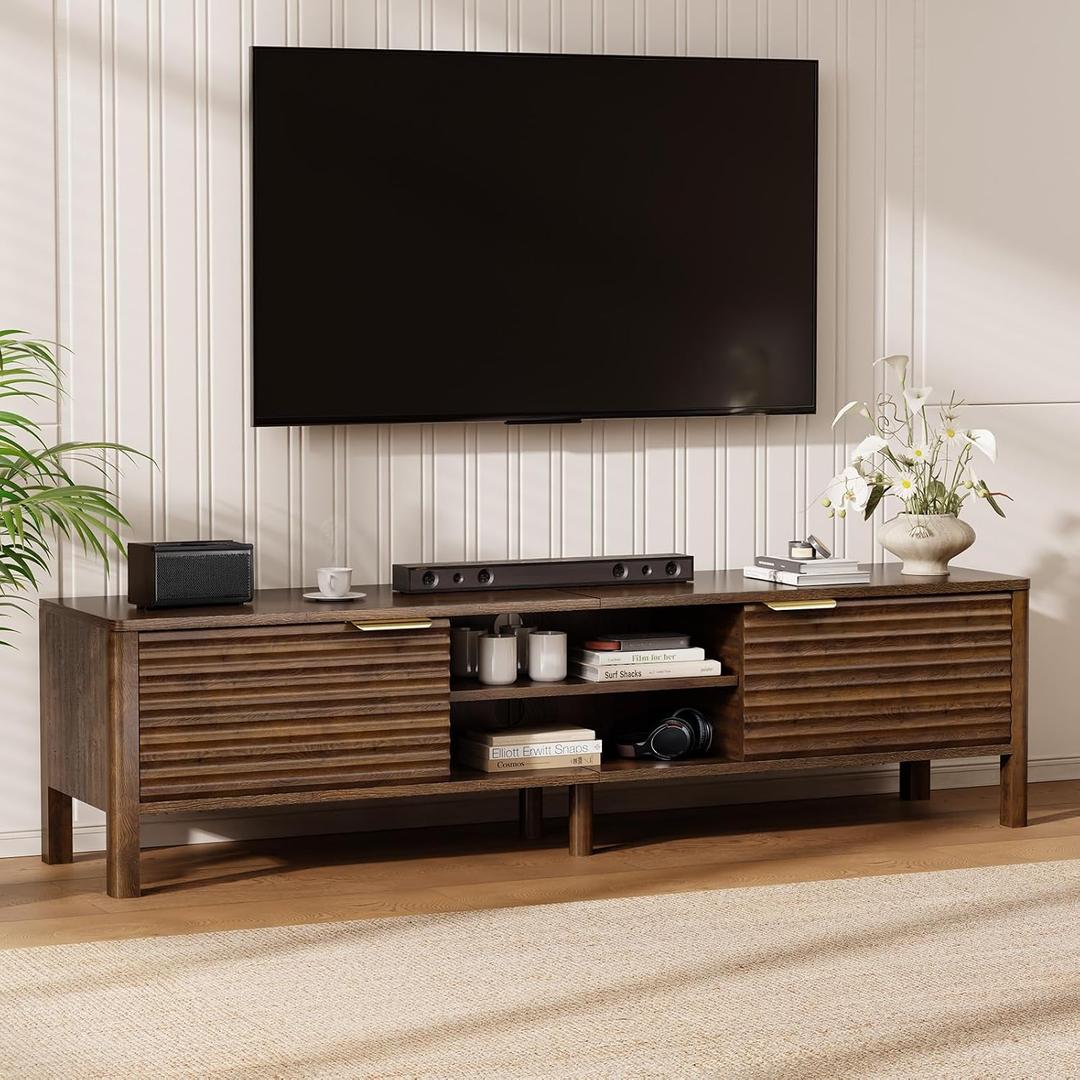 TV Stand for Living Room up to 65 Inch TVs Entertainment Center Walnut 59"