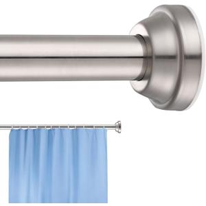 Shower Curtain Rod Adjustable Brushed Nickel Spring Tension Stainless Steel Telescoping Rod No Drilling Rods for Bathroom Closet Windows No Drilling No Slip No Rust 30 to 76 Inch