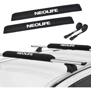 Soft Roof Rack Pads with Two 15 Ft Tie Down Straps for Surfboard, SUP Paddleboard, Snowboard, 34inch (Pair)