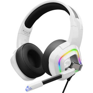 ZIUMIER White Gaming Headset for PC, PS4, PS5, Xbox One, Xbox Series S/X, Switch, Noise Canceling Microphone, Stereo Surround Sound, 3.5mm Wired Gaming Headphones