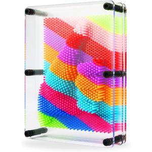 3D Pin Art Toy, Large Size 6 X 8Unique 3D Pin Art Board for Kids & Adults (Rainbow, Plastic)