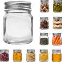 4 oz Glass Mason Jars, 12Pack Mini Glass Jars with Airtight Metal Lids, Glass Storage Containers for Overnight Oats, Jam, Jelly, Honey, Beans, Spice, Home Decor