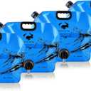 Water Jug Camping 2.1 Gallon Collapsible with Spigot, BPA Free Portable Water Pouch Foldable Water Bags for Outdoor Hiking, Travel and Emergency & Water Storage Containers (Blue-4Pcs)