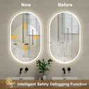 BEAUTYPEAK 40x24 LED Oval Bathroom Mirror with Lights, Backlit + Front Lit