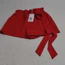 GRACE KARIN Women Summer Casual Shorts with Pockets Bowknot Tie Waist S Red