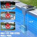 Solar Pool Light for Steel Wall Above Ground Pool Light,Submersible Pool Light with LCD Pool Thermometer,Underwater light for Pool Accessories,10 Light Modes Swimming Pool LED Lighting,1PC