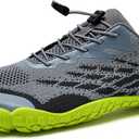 WateLves Water Shoes Men Women Beach Barefoot Aqua Socks Breathable Wide Swim Outdoor Walking Anti Slip Pool Shoes for Hiking Kayaking Diving Surfing (C-grey/Green)