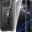 Diaclara Magnetic Designed for iPhone 16 Pro Case, Full Body Rugged with Touch Sensitive Anti-Scratch Screen Protector, Compatible with MagSafe, Soft Bumper Case for iPhone 16 Pro 6.3'', Black