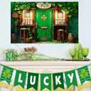 St Patricks Day Banner Decor, Large Saint Patricks Day Shamrock Photography Backdrop, Hanging Irish Decor for Home Wall Indoor Outdoor Decor Party Supplies
