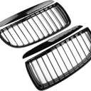 Left Right Kidney Grille Grill For E90 320i 323i 325xi 330i 328i 328xi 335i 335xi Pre-LCI (Glossy Black)