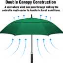 ACEIken Golf Umbrella Large 58/62/68 Inch Automatic Open Golf Umbrella Extra Large Oversize Double Canopy Vented Umbrella Windproof Waterproof for Men and Women (Dark Green, 68 inch)