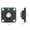 uxcell 2pcs UCF205-14 Pillow Block Bearings 7/8 inch Bore Self Alignment, Solid Cast Iron Base Square Flange Mounted Chrome Steel Bearings