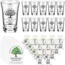 Roshtia 25 Sets Family Reunion Party Favors 5 Styles Adult Family Tree Acrylic Shot Glasses with Inspirational Card and Bag Adult Reunion Gifts