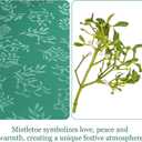 Honellaty Christmas Rectangular Tablecloth, Spillproof Wrinkle Resistant Jacquard Table Cloth with Christmas Mistletoe Patterns for Dining Room & Holiday Decoration (Green,60" x 102" (8-10 Seats))