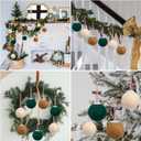 SmoothNovelty 36 Pcs Christmas Felt Ball Ornaments Mini Wool Felt Balls 1.57 Inch Christmas Tree Hanging Decorations Brown Green Beige Pompom Decoration DIY