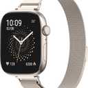 14MM Ultra-Slim Milanese Loop for Apple Watch Band for Women Metal Mesh Strap Strong Magnetic Lock, Breathable WristBand for iWatch 42mm(Series 3 2 1) 44mm 45mm 46mm 49mm, Starlight