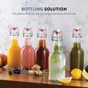 Swing Top Glass Bottles with Airtight Lids, Flip Top, for Carbonated Drinks, Kombucha Bottles, 2nd Fermentation, Water - 16 Ounces - 6 Pack