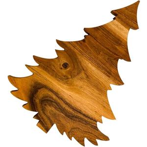 Organic Acacia kitchen Cutting Chopping Board Platter Wine Holder with Handles | Gift For Haloowen | Gift For Christmas (Christmas tree 1)