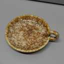 Ceramic Candle Holders with Handle, Palo Santo Holder for Burning, Vintage Farmhouse Smudge Incense Stick Bowl, Sage Burner Tray, Ash Catcher Plate for Meditation Room Home Decor (Khaki) (Brown White)