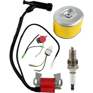 GX390 GX340 Ignition Coil Assembly for Honda & Clones Predator 420cc with Air filter for Honda 17210-ZE3-505 F6TC spark plug and On Off Switch Engine Kill Switch with Low Oil Sensor