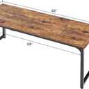 Huuger Computer Desk, 63 Inch Office Desk, Gaming Desk with Storage, Writing Desk Work Desk for Home Office, Study, Modern Simple Desk, Large Legroom, Metal Frame, Rustic Brown