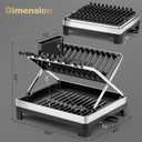 Urakify Large Stainless Dish Drying Rack for Kitchen Counter, Black