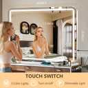 Ratsamee 40" x 30" Vanity Mirror with Lights, Led Makeup Mirror, Lighted Makeup Mirror with 3 Color Dimmable Lights, Smart Touch Screen Control, Aluminum Metal Frame,USB Charging Port