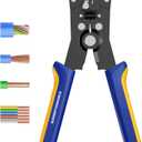 haisstronica Self-Adjusting Wire Stripper,2 in 1 Stripper/Cutter 6 inch Heavy Duty Automatic Wire for 10-24 AWG Stranded,Solid,Landscape Etc