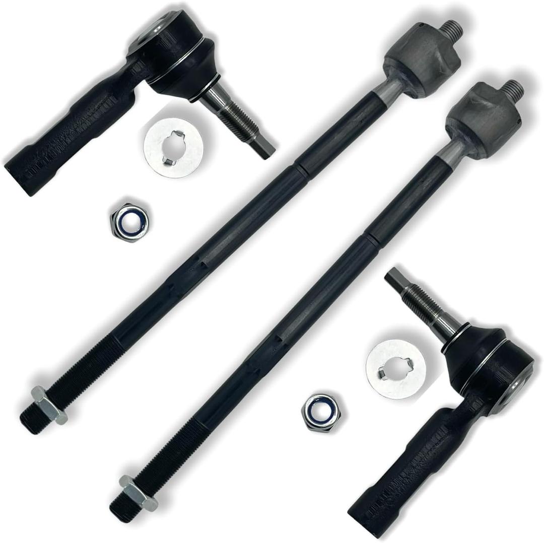 Torsiva 4PCS Front Outer Inner Tie Rod End Link Compatible with Chrysler 2011 2012 2013 2014 300, for Dodge 20112015 2016 2017 2018 2019 Challenger, 20112020 Charger OE# ES800986 EV800963