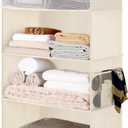StorageWorks Hanging Closet Organizer, 3-Shelf Hanging Closet Shelves with Top Shelf, 19 "W x 12" D x 31" H, Extra-Large Space, Ivory White (19 "W x 12"D x 31"H, Ivory White)
