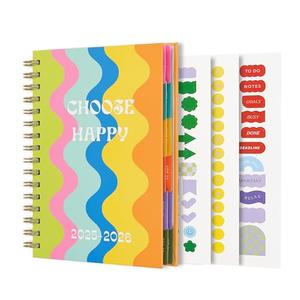 Pack of 2, And Per Se Student Planner 2025-2026, Academic Planner July 2025 - June 2026, 8.5" × 6.2", Weekly & Monthly Lesson Plan for Students with Colorful Tabs & Stickers (Joyful Wave)