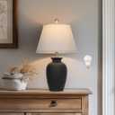 22" Black Ceramic Farmhouse Table Lamp