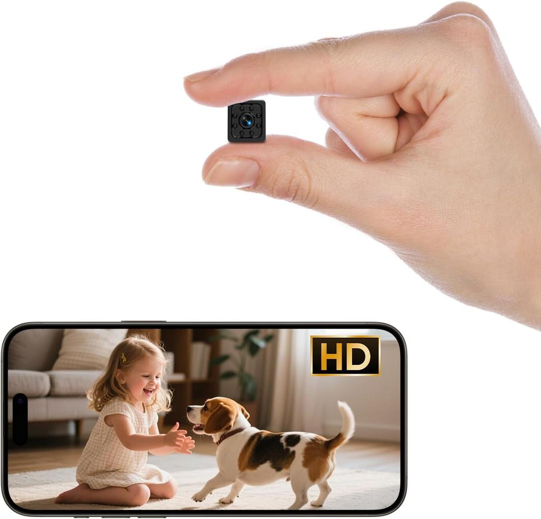 Upgraded 2K Mini Hidden Surveillance Camera, Home or Office Spy Camera, with Night Vision and Motion Detection, APP-Controlled WiFi Indoor Security Camera, Motion Sensing, Wireless Remote Viewing