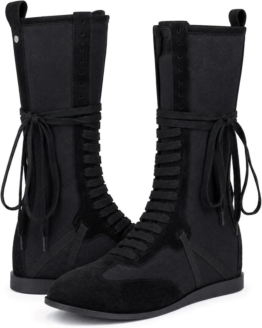 LACIKOSZ Womens Fashion Sneakers Sport Lace Up Dressy Casual Boots High Top Athletic Streetwear Shoes, Size 10
