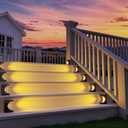 ROSHWEY Solar Step Lights 12 Pack, Stair Lights Outdoor Waterproof, LED Step for Outside, Outdoor Solar Powered Step Lighting for Patio Decor, Deck, Porch, Front Door, Walkway,Warm Light