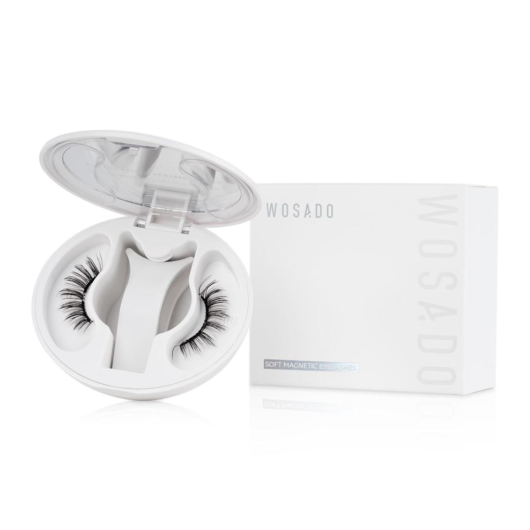 WOSADO Magnetic Eyelashes with Applicator Kit, No.17 Ice Black, Reusable Magnetic Lashes without Eyeliner, Glue-free False Lashes, Waterproof, Lightweight, Suit for Heavy Makeup (1 pair (Pack of 1))