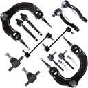 SCITOO 12pc Front Suspension Kit for Hyundai for Kia Inner Tie Rod Ends Lower Arm Sway Bar Links Lower Ball Joints Outer Tie Rod Ends Upper Control Arms Rear Sway Bar Links Auto Parts