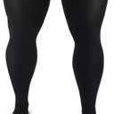 Zhanmai Thigh High Compression Socks for Men 20-30 Mmhg Compression Stockings Thigh High Socks Swelling (XL, Black)