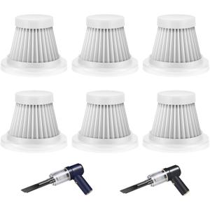 6 Pack Replacement HEPA Filter Compatible with Jahy2Tech DA0137US Cordless Handheld Vacuum Cleaner Bug Catcher