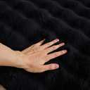 Black Rabbit Plush Area Rug for Bedroom Living Room Sofa,2'X3' Faux Fur Fluffy Shaggy Rectangular Square Rug for Kids Teen Girls Room,Furry Carpet Rug for Nursery Baby Room Decor for Teenage