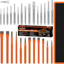 HORUSDY 28-Piece Heavy Duty Punch and Chisel Set, Including Taper, Cold Chisels, Pin, Center Punch