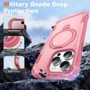 Compatible with iPhone 14 Pro Max Case 6.7'' with Magnetic Ring Stand [Military Drop Protection][Compatible with MagSafe] Shockproof 14 Pro Max Phone Case for Men Wowen,Pink