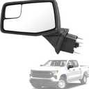 Door Mirror Left Driver Side Replacement For Chevy Silverado 1500 2019-2024, Replace GM1320583 Black 5Pins