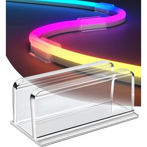 Neon Rope Light Clips Mounting - 30Pcs Clear Waterproof LED Strip Clip Brackets - Adhesive Wall Mount Holder for Govee and Other Neon LED Lights Strips (Not Support H61A2 & H61A0)
