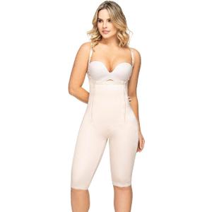 Velvet MILENA High Compression Postoperative, Daily, and Postpartum Use Knee-Length Girdle with Bidirectional Fabric, M, Beige
