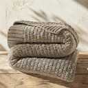 EVERGRACEHOME Chunky Chenille Knit Throw Blanket, Hearth Taupe, 50" x 60"